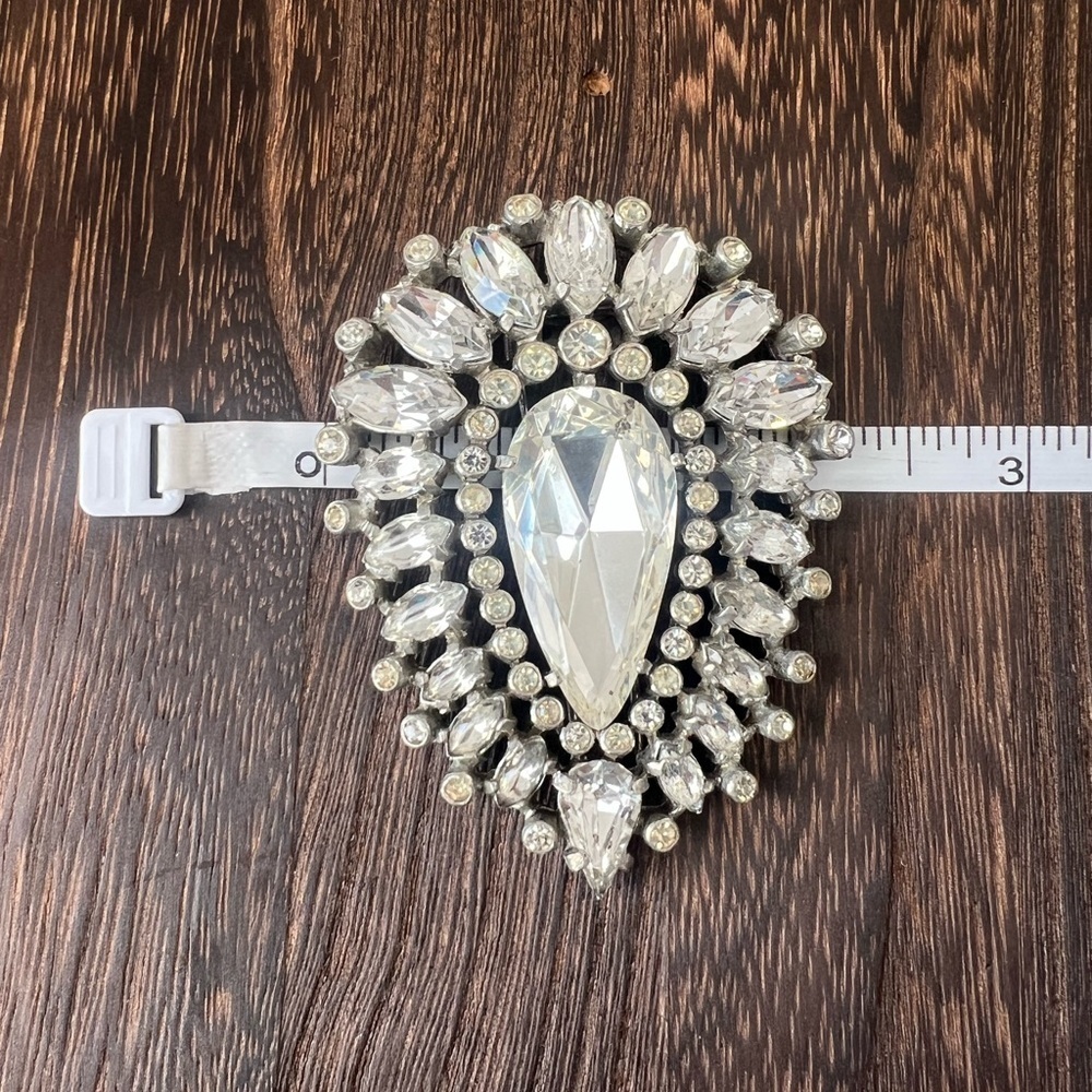 Vintage 1930’s-1940’s Eisenberg Original Clear Rhinestone Fur Clip B12 - Picture 5 of 8